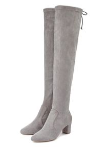 Overkneestiefel Lascana "Slouchy Boots, Langschaft Stiefel, Schlupf-Boot", Damen, Gr. 43, Normalschaft, grau (braun), Obermaterial: 100% Textilmaterial. Decksohle: 100% Lederimitat. Futter: 100% Textilmaterial. Laufsohle: 100% Synthetik, unifarben, Basic, Schuhe Overkneestiefel, aus weichem Stretchmaterial