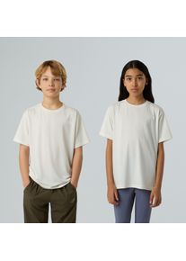 Funktionsshirt The North Face "TEEN NEW 24/7 SS TEE", Jungen, Gr. XL, wei&szlig; dune, Single Jersey, Obermaterial: 100% Polyester, normal, Rundhals, Shirts Funktionsshirt, sportlicher Stil, Kurzarm, schnell trocknendes Material, Logodrucke