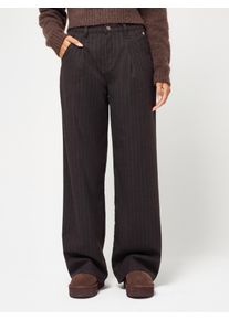 Bundfaltenhose Gang "94SILVIA WIDE", Damen, Gr. 34, N-Gr, braun stripe, Web, Obermaterial: 65% Polyester, 33% Viskose, 2% Elasthan, gestreift, weit lang, Hosen Bundfaltenhose, mit hoher Taille