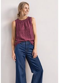 Blusentop Street One, Damen, Gr. 34, rot (blush berry), Web, Obermaterial: 100% Viskose, gemustert, normal h&uuml;ftbedeckend, Rundhals, abgesteppte Kante, Blusen Blusentop, Blusentop mit grafischem Muster