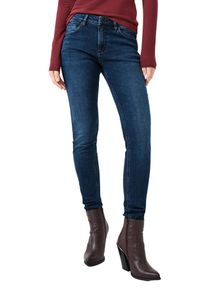 Stretch-Hose QS, Damen, Gr. 42, L&auml;nge 32, blau, Denim/Jeans, Obermaterial: 99% Baumwolle, 1% Elasthan. Futter: 70% Polyester, 30% Baumwolle, unifarben, skinny fit lang, Hosen Stretch-Hose, Slim Fit Jeans mit Stretch