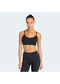 Sport-BH adidas Performance "WORKOUT ESSENTIALS KNIT LIGHT SUPPORT PADDED BH", Damen, Gr. S, N-Gr, schwarz, Obermaterial: 74% Polyamid, 19% Polyester, 7% Elasthan, BHs Sport-BH