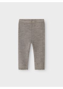 Leggings name it "NBFWANG WOOL NEEDLE LEGGING SOLID NOOS", M&auml;dchen, Gr. 86, N-Gr, satellite, Strick, Obermaterial: 100% Wolle, unifarben, slim fit kn&ouml;chellang, Hosen Leggings, Wolle, slim fit