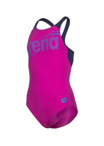 Badeanzug arena "G arena BOLD SWIMSUIT V BACK", M&auml;dchen, Gr. 140, N-Gr, very fuchsia, navy, Obermaterial: 100% Polyester, Badeanz&uuml;ge Badeanzug, hohe Chlorbest&auml;ndigkeit, schnelltrocknendes Material, UV-Schutz UPF50+