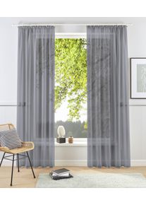 Gardine OTTO HOME "XANA" Gr. 4, grau, B:145cm H:245cm, Voile, Polyester, Gardinen, Gardine, Bestseller, einfarbig, 1 bzw. 2 Schals, pflegeleicht, Beststeller