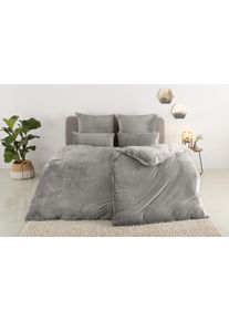 Bettw&auml;sche OTTO HOME "Desner3", grau, B/L: 200cm x 200cm, 1 Stk., 2 Stk., Microfaser, B/L: 80cm x 80cm, 3, Microfaser, Obermaterial: 100% Polyester, Bettw&auml;sche, Bettw&auml;sche, Bettw&auml;sche mit Rei&szlig;verschluss, Cashmere-Touch, kuschelig & weich