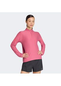 Laufshirt adidas Performance "ADI365 ICONIC RUNNING MIT REISSVERSCHLUSS BIS ZUR BRUST", Damen, Gr. XS, dual magenta, Obermaterial: 88% Polyester, 12% Elasthan, Rundhals, Shirts Laufshirt