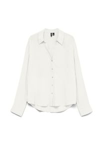 V&eacute;ro Moda Langarmbluse VERO MODA "VMAURA LS SHIRT WVN NOOS", Damen, Gr. XS, snow wei&szlig;, Web, Obermaterial: 100% Viskose, unifarben, regular fit h&uuml;ftbedeckend, V-Ausschnitt, Blusen Langarmbluse, Viskose, regular fit