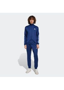 Trainingsanzug adidas Sportswear "3-STREIFEN FRENCH TERRY", Herren, Gr. XL, blau (dunkelblau), Obermaterial: 100% Polyester, Sportanz&uuml;ge Trainingsanzug, zweiteiliges Set, aus French-Terry-Material, mit Rippdetails