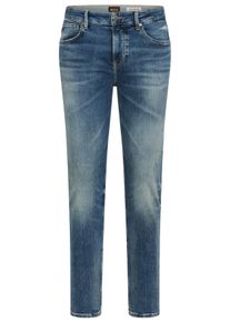 Tapered-fit-Jeans BOSS Orange "Onyx Comfor Fit Denim", Herren, Gr. 30, L&auml;nge 32, blau (bright blau436), Denim/Jeans, Obermaterial: 82% Baumwolle, 16% Polyester, 2% Elasthan, unifarben, gerade, unten schmal lang, Jeans Tapered-fit-Jeans, Regular Tapered Fit, Stretch-Denim, Mittlere Bundh&ouml;he