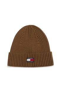 Beanie Tommy Jeans "TJM HERITAGE CORE", Herren, warm khaki, Strick, Baumwolle, M&uuml;tzen Beanie, Rippstrick, Umschlag, normale Passform