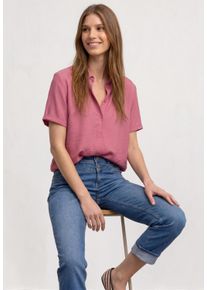Hemdbluse Street One, Damen, Gr. 46, blush berry, Web, Obermaterial: 88% Viskose, 12% Polyamid, unifarben, h&uuml;ftlang, Aufschlag, Blusen Hemdbluse, Sommerbluse, unifarben, Viskosemix