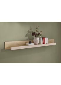 Wandboard Home Affaire "Cantara, modernes Wandregal, H&auml;ngeregal mit Ablagefach", braun (eiche cremona toro, kaschmir matt), B:200cm H:20cm T:18cm, Holzwerkstoff, Regale, Wandboard, vielseitig einsetzbar, in Eiche Evoke, Wei&szlig; oder Kaschmir erh&auml;ltlich