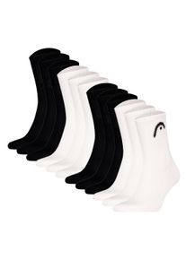 Kurzsocken Head "Socken All Sports Training Short Crew 12P 12er Pack", Damen, Gr. 43-46, 2xschwarz, 2xwei&szlig;, Obermaterial: 78% Baumwolle CO. 16% Polyester PES. 4% Polyamid PA. 2% Elasthan EL., Socken Kurzsocken