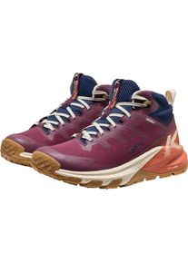 Outdoorschuh Keen "TARGHEE APEX MID WP", Damen, Gr. 41, lila (fig, burnt brick), Synthetik, Schuhe Outdoorschuh, wasserdicht