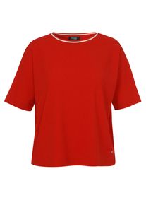 Shirtbluse frapp "frapp Bluse", Damen, Gr. 54, rot, butter, Obermaterial: 98% Polyester PES. 2% Elasthan EL., uni, relaxed fit, Rundhals, Blusen Shirtbluse, Gro&szlig;e Gr&ouml;&szlig;en