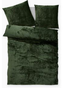 Bettw&auml;sche OTTO HOME "Desner3", gr&uuml;n (dunkelgr&uuml;n), B/L: 155cm x 220cm, 1 Stk., 1 Stk., Microfaser, B/L: 80cm x 80cm, 2 Stk., Microfaser, Obermaterial: 100% Polyester, Bettw&auml;sche, Bettw&auml;sche, Bettw&auml;sche mit Rei&szlig;verschluss, Cashmere-Touch, kuschelig & weich