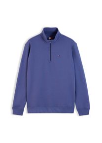 Sweatshirt Tommy Jeans "TJM REGULAR FLEECE 1/4 ZIP MOCK NECK", Herren, Gr. M, blau (basic navy), Sweatware, Obermaterial: 80% Baumwolle, 20% Polyester, regular fit h&uuml;ftlang, Rippb&uuml;ndchen, Sweatshirts Sweatshirt, mit Fleece