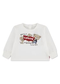 Langarmshirt LEVI'S KIDS "LVB GRAPHIC LS TEE", Jungen, Gr. 9M74, wei&szlig; (levi's egret), Single Jersey, Obermaterial: 60% Baumwolle, 40% Polyester, bedruckt, normal normal, Rundhals, B&uuml;ndchen, Shirts Langarmshirt, mit Motivprint, Baumwoll-Mix - for Boys