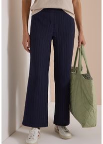 Stoffhose Cecil "Style Neele", Damen, Gr. XS (36), L&auml;nge 30, blau (urban dunkelblau (l&auml;nge 30)), Web, Obermaterial: 53% Viskose, 46% Polyester, 1% Elasthan. Futter: 100% Polyester, unifarben, loose fit lang, Hosen Stoffhose, Sommerhose im Loose Fit mit Struktur-Streifen