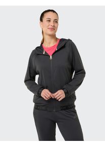 Sweatjacke Venice Beach "D JOGGINGJACKE SIENNA", Damen, Gr. M, grau (anthrazit), Obermaterial: 75% Polyamid, 25% Elasthan. Futter: 97% Polyester, 3% Elasthan, Sweatjacken Sweatjacke, f&uuml;r Training und Freizeit