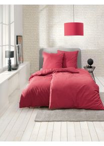 Wendebettw&auml;sche Esprit "Scatter", rot (dunkelrot, bordeaux, weinrot), B/L: 135cm x 200cm, 1 Stk., 1 Stk., Mako-Satin, B/L: 80cm x 80cm, 2 Stk., Mako-Satin, Obermaterial: 100% Baumwolle, Bettw&auml;sche, Wendebettw&auml;sche, mit effektvollem Rundum-Keder