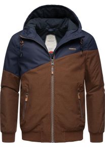 Winterjacke Ragwear "Winterjacke Wings", Herren, Gr. S, braun (cinnamon), Obermaterial: 65% Polyester PES. 35% Baumwolle CO. Obermaterial: Futter: 100% Polyester PES. 100% Polyester PES., gerade, unten schmal h&uuml;ftbedeckend, &Auml;rmel ohne &Auml;rmelschlitz Rippstrickb&uuml;ndchen, Jacken Winterjacke, stylische Herren Outdoorjacke mit gro&szlig;er Kapuze