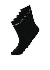 Jack & Jones PlusSize Tennissocken "JACBASIC LOGO TENNIS SOCK 5 PAC PLS NOOS", Herren, Gr. 43 (46), schwarz (schwarz pack:schwarz, schwarz, schwarz, schwarz), Baumwollmischung, JACK & JONES PLUSSIZE, unifarben, normal, Socken Tennissocken