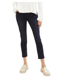 7/8-Hose Tom Tailor "Tom Tailor Tapered", Damen, Gr. 36, L&auml;nge 30, blau (sky captain blau), Web, Obermaterial: 92% Baumwolle, 5% Polyester, 3% Elasthan. Futter: 100% Baumwolle, 7/8-L&auml;nge, Hosen 7/8-Hose, mit Bindeband am B&uuml;ndchen