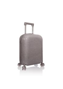 Handgep&auml;ck-Trolley Heys "Heys xCase Galaxy", Damen, Gr. B/H/T: 53cm x 37cm x 23cm, silber (glittering taupe), Aluminium, Polycarbonat-Verbundwerkstoff, Polyester, Glitzermuster, beschichtet, gemustert, gl&auml;nzend, Koffer Handgep&auml;ck-Trolley, Reisetrolley, Koffer handgep&auml;cktauglich im Glitzer-Look