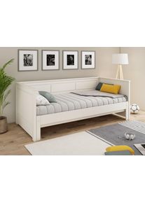 Funktionsbett OTTO HOME " ERIK " Daybed, G&auml;stebett, Kinderbett, Massivholz (Kiefer)", wei&szlig;, kein H&auml;rtegrad, Daybetten, Funktionsbett, 2. Schlafplatz ausziehbar, moderner Landhausstil, Schublade optional