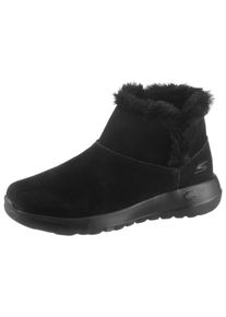 Winterboots Skechers "On the Go Joy - Bundle Up", Damen, Gr. 42, schwarz, Veloursleder, Schuhe Winterboots, Snowboots mit Fellimitat-Besatz