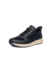 Slip-On Sneaker Ara "OSAKA", Damen, Gr. 9,5 (44), blau, Glattleder, Veloursleder, unifarben, Schuhe Slip-On Sneaker, Freizeitschuh, Slipper mit elastischen Schn&uuml;rsenkeln