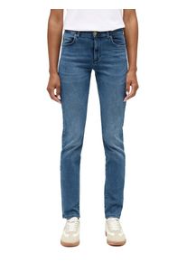 Slim-fit-Jeans Mustang "Damen Style Crosby Relaxed Slim", Damen, Gr. 34, L&auml;nge 32, blau (702 mittelblau), Denim/Jeans, 74% Baumwolle, 23% Polyester, 3% Elasthan, unifarben, slim fit, Jeans Slim-fit-Jeans