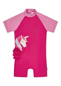 Badehose Sterntaler "Schwimmanzug Einhorn", Kinder, Gr. 80, EURO, pink (purpur), Obermaterial: 82% Polyamid PA. 18% Elasthan EL., Badehosen Badehose