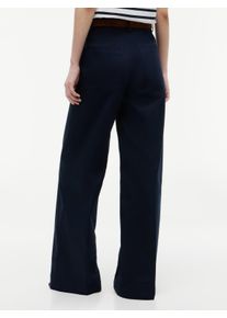 Anzughose Tommy Hilfiger "CHINO DRESSING WIDE LEG", Damen, Gr. 42, N-Gr, blau (schwarz night navy), Web, Obermaterial: 100% Baumwolle. Futter: 100% Viskose, unifarben, l&auml;ssig geschnitten lang, Hosen Anzughose, Aus reiner Baumwolle, mit weiter Beinform