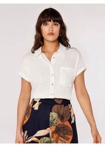Klassische Bluse Apricot "Leinenhemd mit Kn&ouml;pfen", Damen, Gr. S (36), creme, Obermaterial: 82% Viskose CV. 18% Leinen LI., unifarben, Blusen Klassische Bluse, mit Umschlag&auml;rmeln