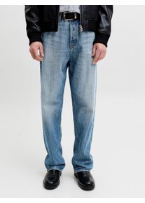 Jack & Jones Relax-fit-Jeans JACK & JONES "JJIALEX mit cleanem Look und Taschenvielfalt", Herren, Gr. 29, L&auml;nge 30, blau washed, Denim/Jeans, Obermaterial: 100% Baumwolle, Abriebeffekte, relaxed fit lang, Jeans Relax-fit-Jeans, Baumwolle, relax fit