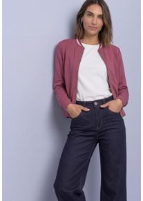 Sweatjacke Street One, Damen, Gr. 46, schwarz clouded blush, Sweatware, Obermaterial: 46% Modal, 46% Polyester, 8% Elasthan, unifarben, normal h&uuml;ftbedeckend, Rundhals, elastischer Bund, Sweatjacken Sweatjacke, Langarm Jacke im Silk-Look mit Zipper