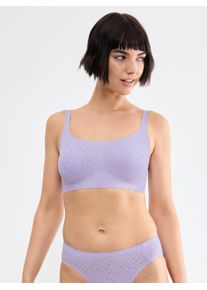Bustier Sloggi "ZERO Feel Bliss", Damen, Gr. XXL, N-Gr, lila (light lila), Spitze, Obermaterial: 76% Polyamid, 24% Elasthan, BHs Bustier, mit herausnehmbaren, atmungsaktiven Pads und Stretch-Spitze