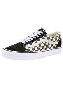 Sneaker Vans "Old Skool", Herren, Gr. 44, schwarz-wei&szlig; (schwarz, sanftes wei&szlig;), Leder, Textil, kariert, kontrastfarbene Details, Schuhe Sneaker, aus Leder