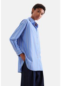 Hemdbluse Seidensticker, Damen, Gr. S (36), blau (hellblau), 100% Polyester, unifarben, oversize, ohne Ausschnitt, Blusen Hemdbluse, 1/1 Kragen Uni