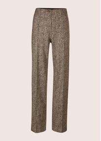 Madeleine Mode B&uuml;gelfaltenhose MADELEINE "Palazzohose Palazzohose mit weitem Bein", Damen, Gr. 36, N-Gr, braun (braun, wollwei&szlig;), Obermaterial: 54% Viskose CV. 44% Polyester PES. 2% Elasthan EL., Modern, Hosen B&uuml;gelfaltenhose, Hose mit weitem Bein und Biese