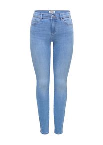 Skinny-fit-Jeans Only "ONLLINEA MID WAIST LANK SK DNM", Damen, Gr. XS (34), L&auml;nge 32, blau (light blau denim), Denim/Jeans, Obermaterial: 83% Baumwolle, 15% Polyester, 2% Elasthan, unifarben, skinny fit lang, Jeans Skinny-fit-Jeans, Baumwollmischung, mid waist, skinny fit