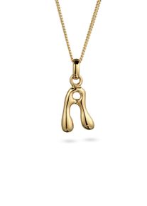 Kette mit Anh&auml;nger Elli "Halskette Melted Buchstabe A 925 Sterling Silber" Gr. 45, gold, Halsketten, Damen, Silber 925 (Sterlingsilber), Kette mit Anh&auml;nger