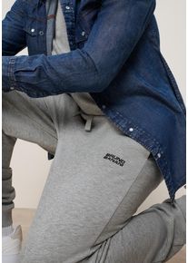 Jogginghose Bruno Banani "Loose Fit", Herren, Gr. XS, N-Gr, grau (grau meliert), Obermaterial: 60% Baumwolle, 40% Polyester, meliert, bequem lang, Hosen Jogginghose, lockerer Tapered-Fit, mit elastischem Rippb&uuml;ndchen am Beinabschluss