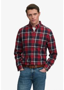 Langarmhemd Superdry "L/S COTTON LUMBERJACK SHIRT", Herren, Gr. S, N-Gr, peyton check eclipse navy, Web, Obermaterial: 100% Baumwolle, kariert, regular fit normal, 1-Knopf-Manschette, Hemden Langarmhemd, Baumwolle, regular fit