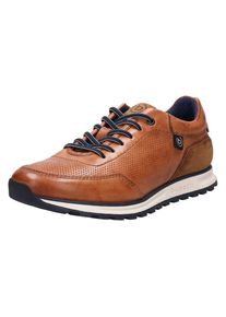 Slip-On Sneaker Bugatti, Herren, Gr. 44, braun (cognac used), Leder, Schuhe Slip-On Sneaker, Freizeitschuh, Halbschuh, Schlupfschuh mit Lochmuster-Pr&auml;gung