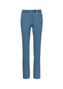 Regular-fit-Jeans GOLDNER "Kurzgr&ouml;&szlig;e Baumwollhose mit Rundumdehnbund", Damen, Gr. 24, K-Gr, blau (hellblau), Obermaterial: 75% Baumwolle CO. 23% Polyester PES. 2% Elasthan EL., normal, Jeans Regular-fit-Jeans, Ohne