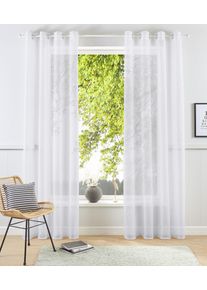 Gardine OTTO HOME "XANA" Gr. 3, wei&szlig;, B:145cm H:225cm, Voile, Polyester, Gardinen, Gardine, Bestseller, einfarbig, 1 bzw. 2er Set, pflegeleicht, Bestseller